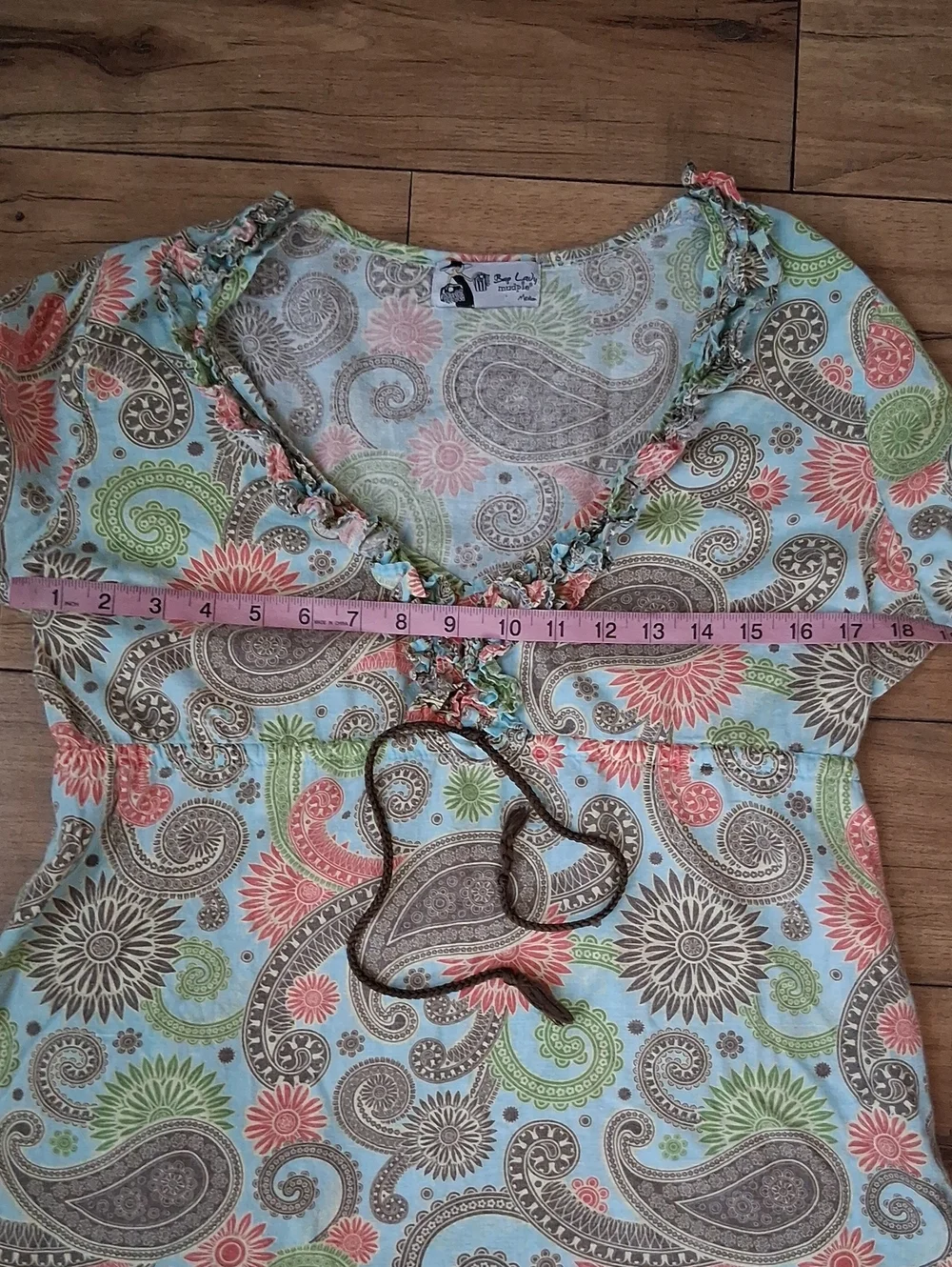 Women's Boho Linen Paisley Print Summer Dress  Multicolor Coverup Medium - Picture 17 of 17